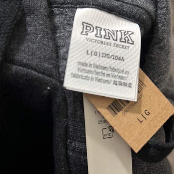 Victoria's Secret PINK Sparkly Logo HOODIE Dress/Extra Long Sweatshirt Large - Picture 5 of 6